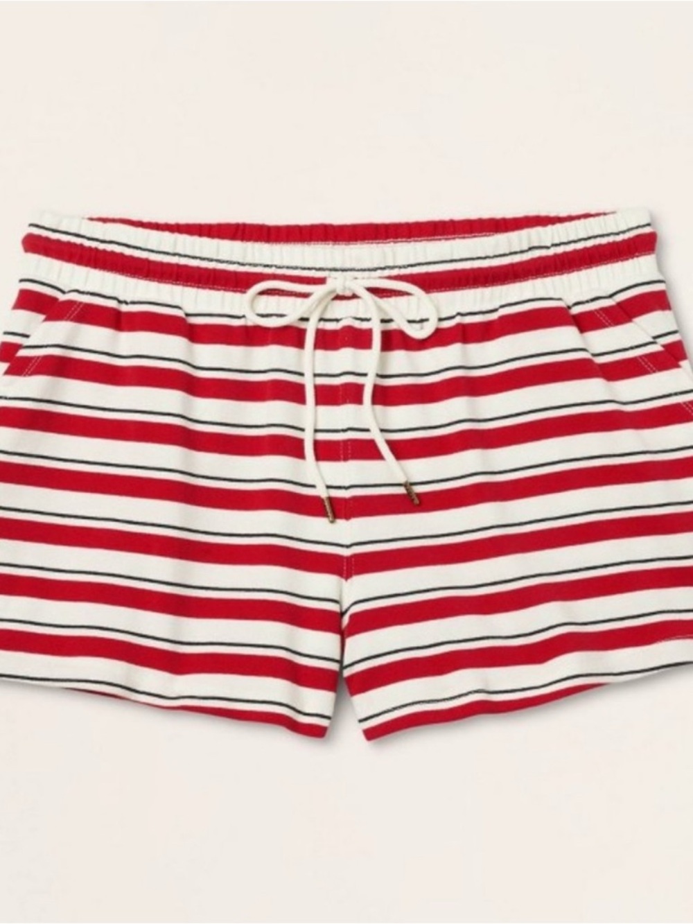 Parke x Target Striped Red and White Drawstring Athletic Shorts z0